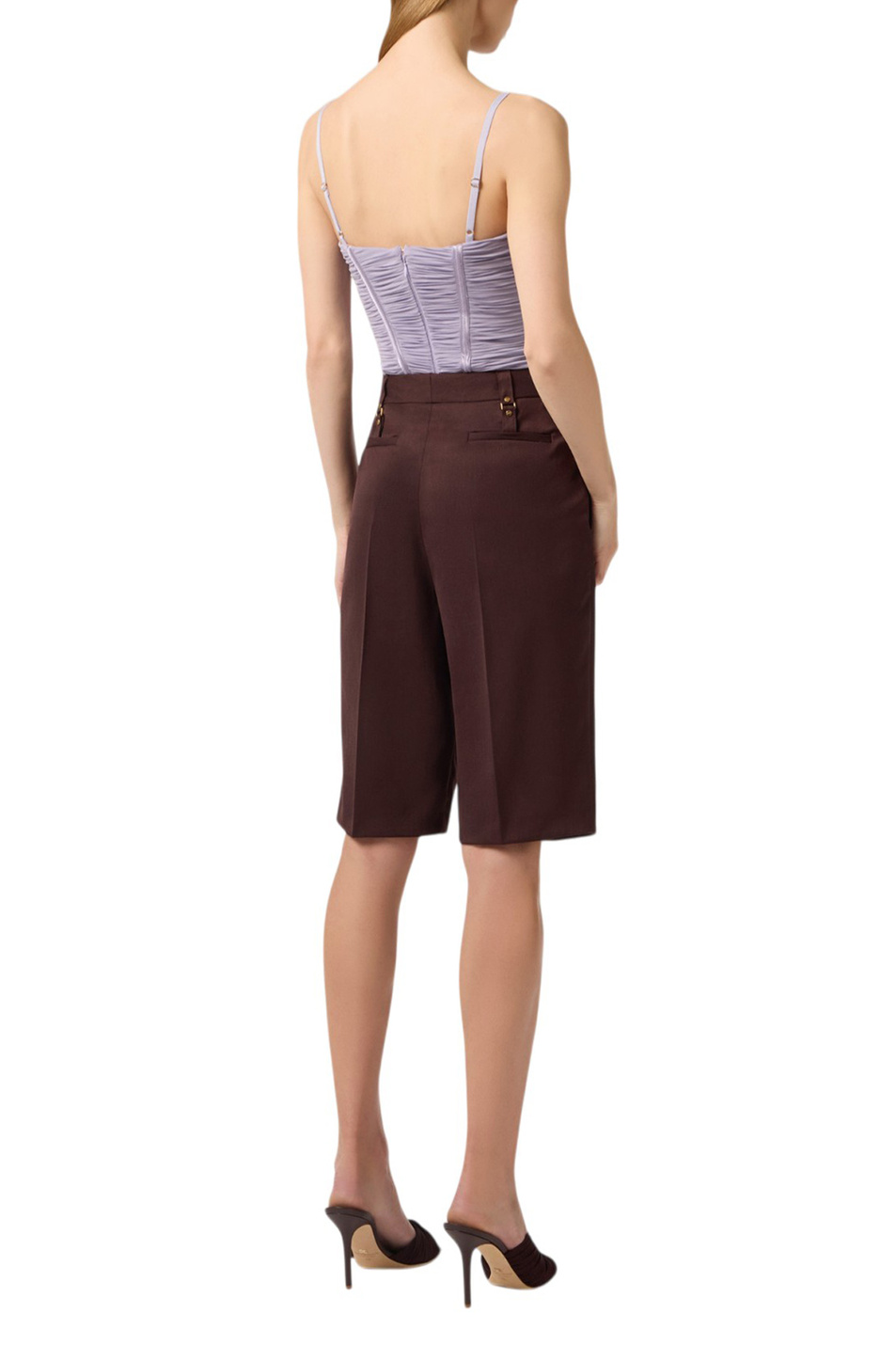 Женский Elisabetta Franchi Шорты из смесовой шерсти (цвет ), артикул PA18162E2 | Фото 4