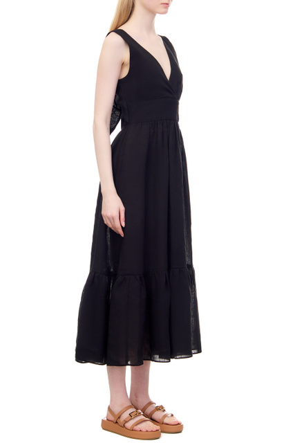 Платье PANNA из чистого льна|Основной цвет:Черный|Артикул:2372211632 | Фото 2