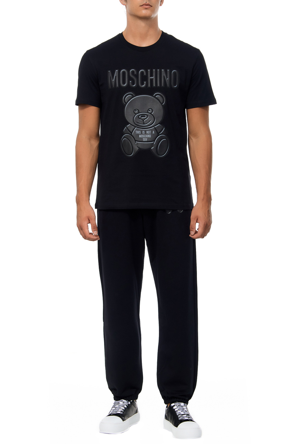 Мужской Moschino Футболка из натурального хлопка с логотипом (цвет ), артикул V0730-7041 | Фото 2