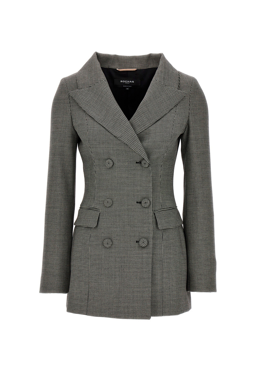 Пиджак двубортный с принтом|Основной цвет:Серый|Артикул:ROPX15092ARX190X | Фото 1