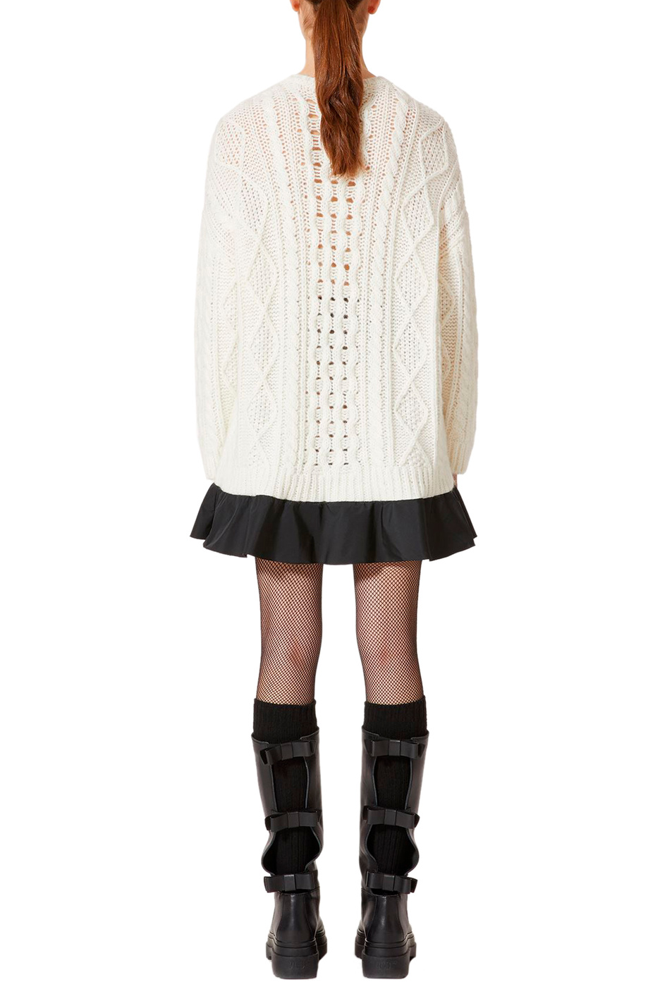 Женский Red Valentino Джемпер с оборкой из тафты (цвет ), артикул 1R3KC14J6KA | Фото 4