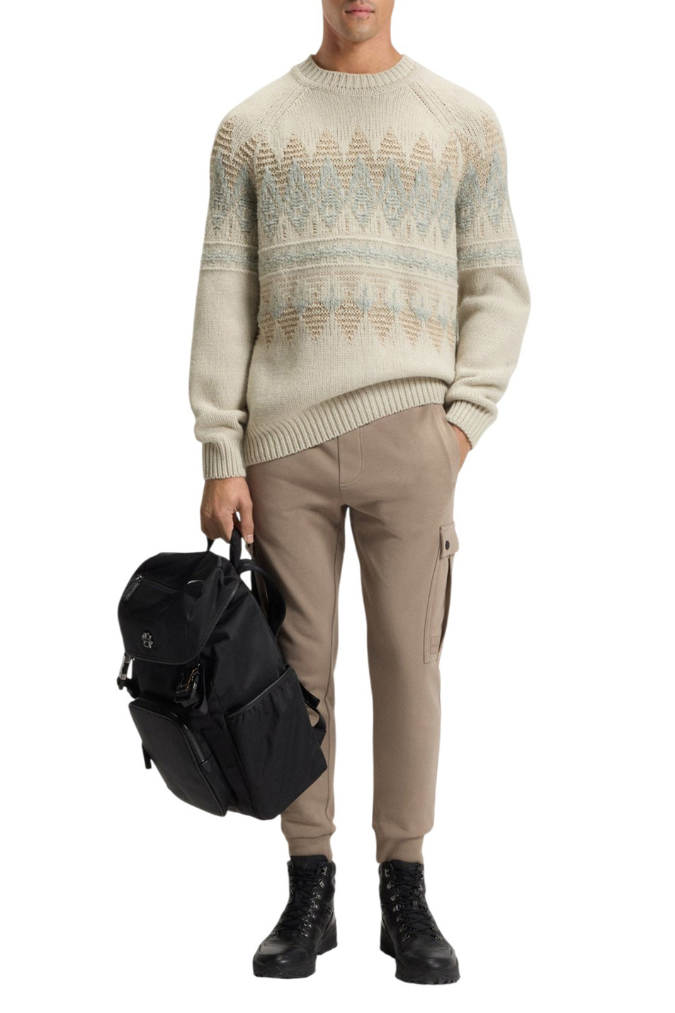 Свитер Karombo из смесовой шерсти|Основной цвет:Бежевый Мужской BOSS Свитер Karombo из смесовой шерсти (цвет ), артикул 50548686 | Фото 2