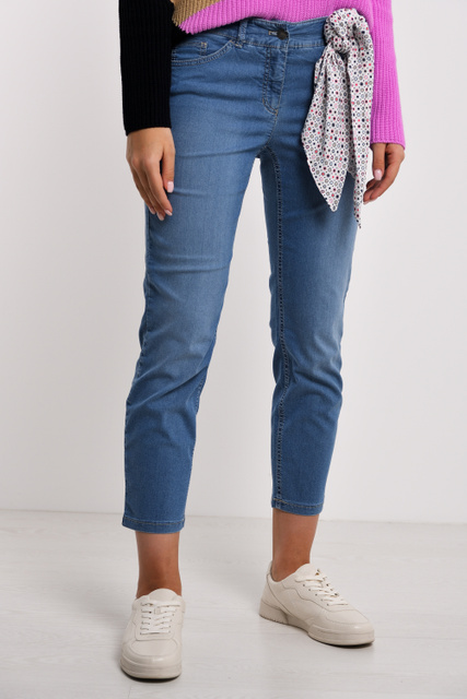 Укороченные джинсы из эластичного денима|Основной цвет:Голубой|Артикул:92335-67813-Best4me 7/8 | Фото 1