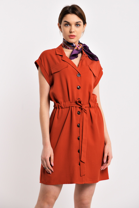 Naf Naf Платье из текстиля (Оранжевый цвет), артикул MENR48 | Фото 3