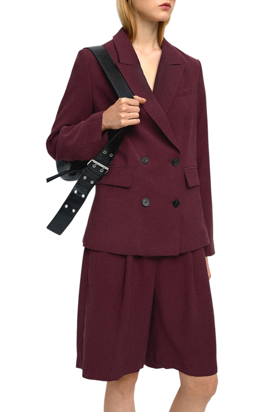 Пиджак из смесовой вискозы|Основной цвет:Бордовый Женский Parfois Пиджак из смесовой вискозы (цвет ), артикул 234689 | Фото 3