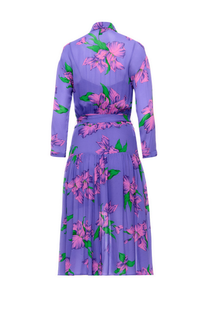 Платье-рубашка с цветочным принтом|Основной цвет:Фиолетовый|Артикул:101211A0P7 | Фото 2