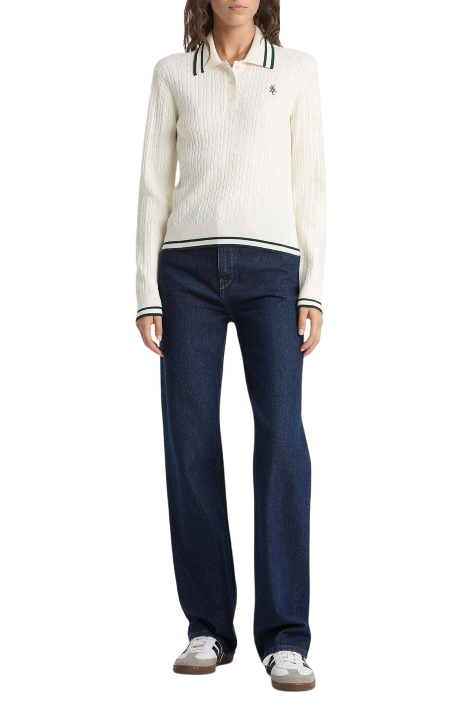 Женский Sporty & Rich Джемпер-поло SRC с логотипом (цвет ), артикул ST03761302WH61 | Фото 3