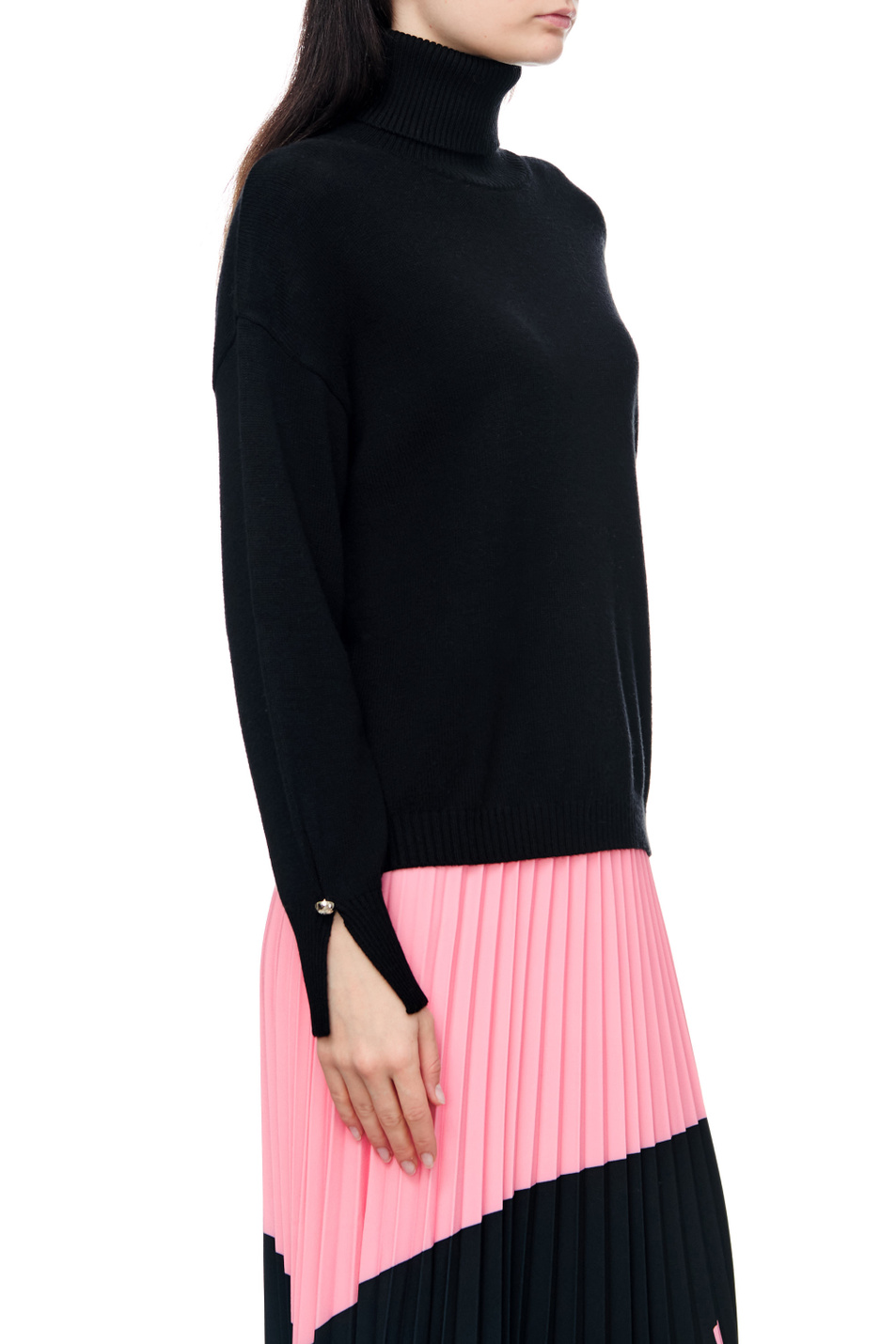 Женский Liu Jo Однотонный свитер с разрезами на рукавах (цвет ), артикул CF2345MA75L | Фото 5