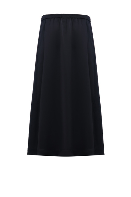 Атласная юбка с кулиской на поясе|Основной цвет:Черный|Артикул:50482702 | Фото 2