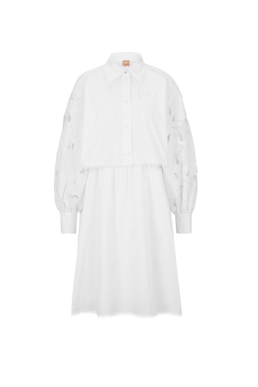Платье из натурального хлопка|Основной цвет:Белый|Артикул:50484820 | Фото 1