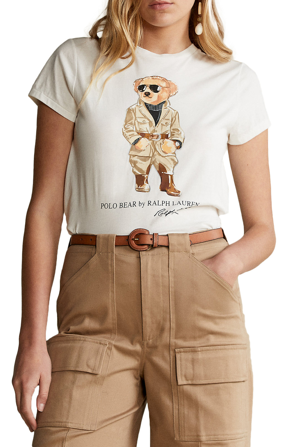 Женский Polo Ralph Lauren Футболка с принтом Safari Bear (цвет ), артикул 211839165001 | Фото 3