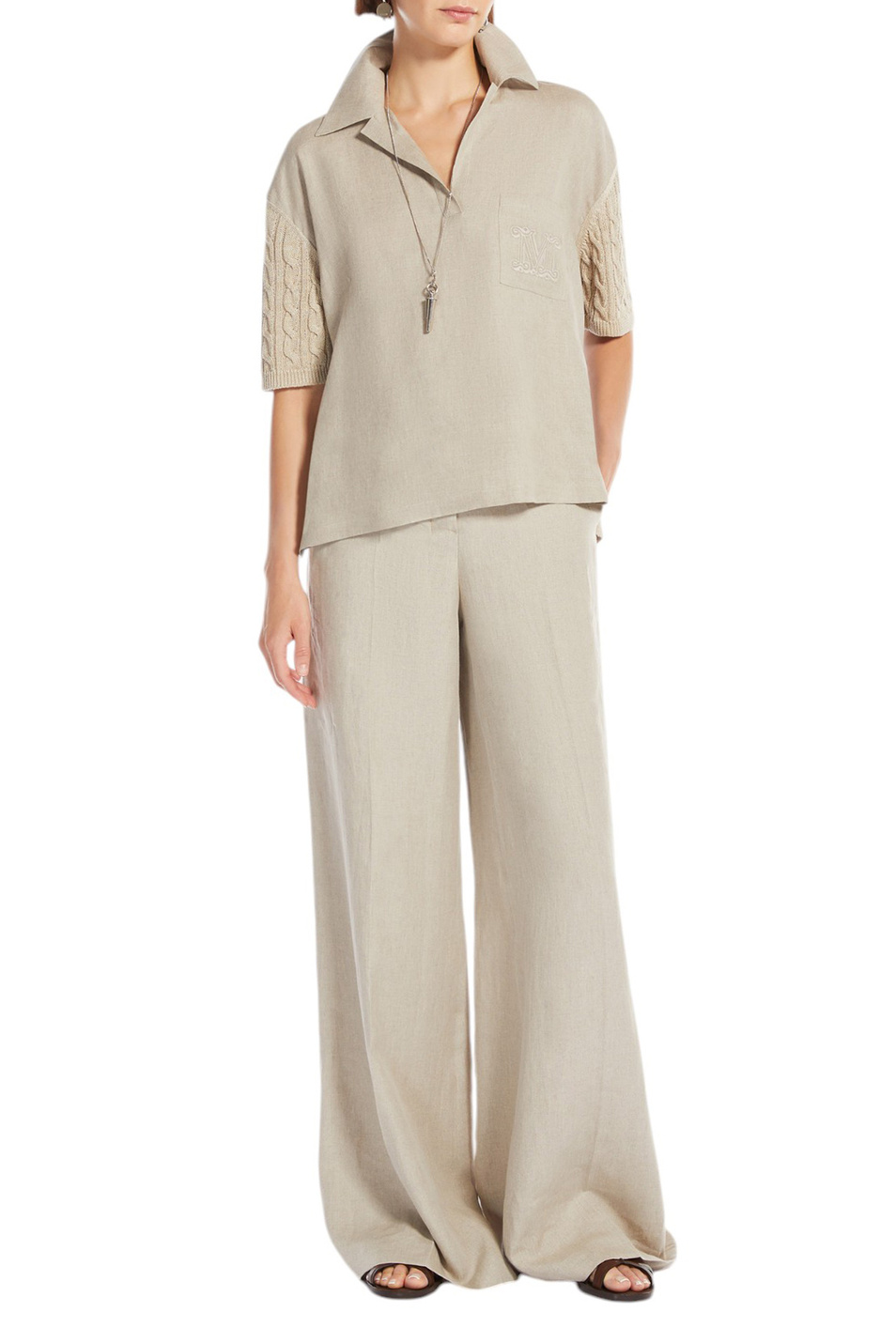 Женский Max Mara Брюки SEQUOIA из льна (цвет ), артикул 2511131092 | Фото 2