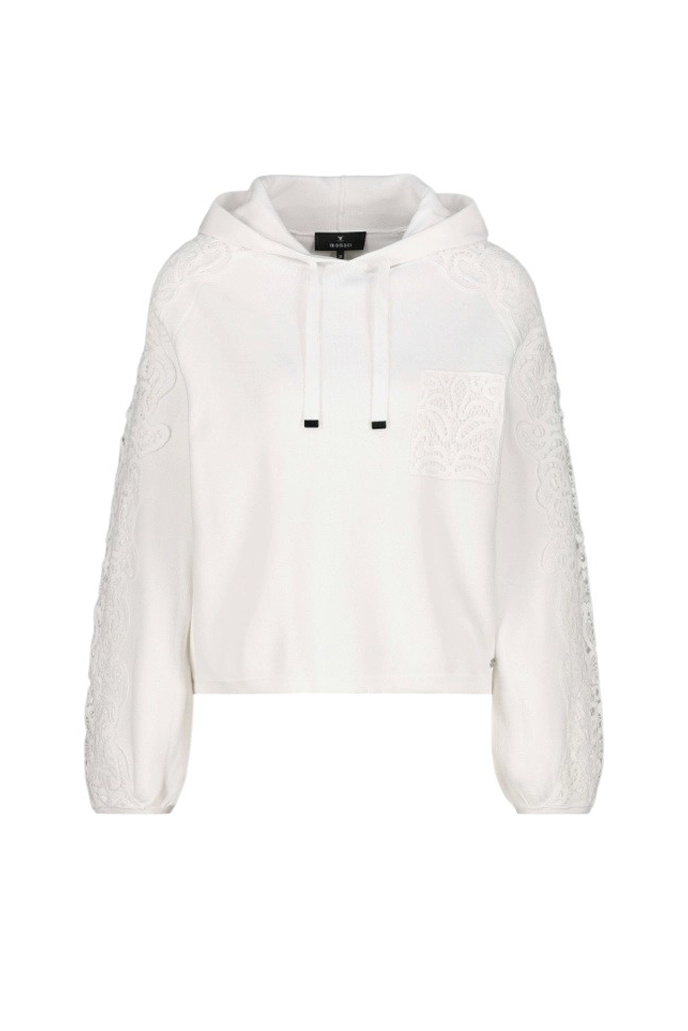 Женский Monari Худи из натурального хлопка с кружевом (цвет ), артикул 410389 | Фото 1