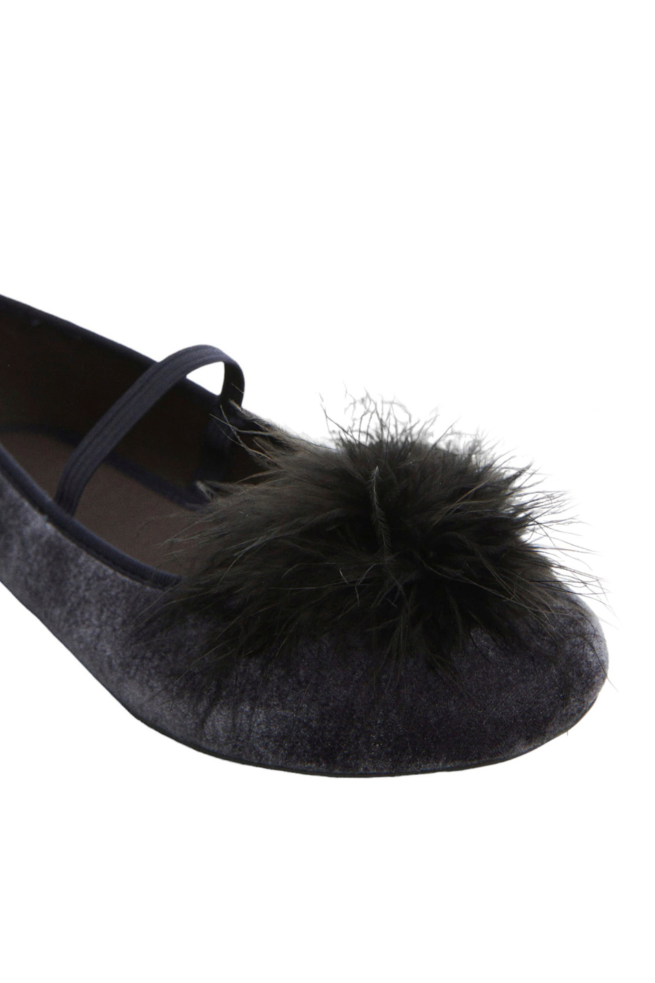 Девочкам Mango Kids Балетки бархатные POMPON с помпоном (цвет ), артикул 57097900 | Фото 4