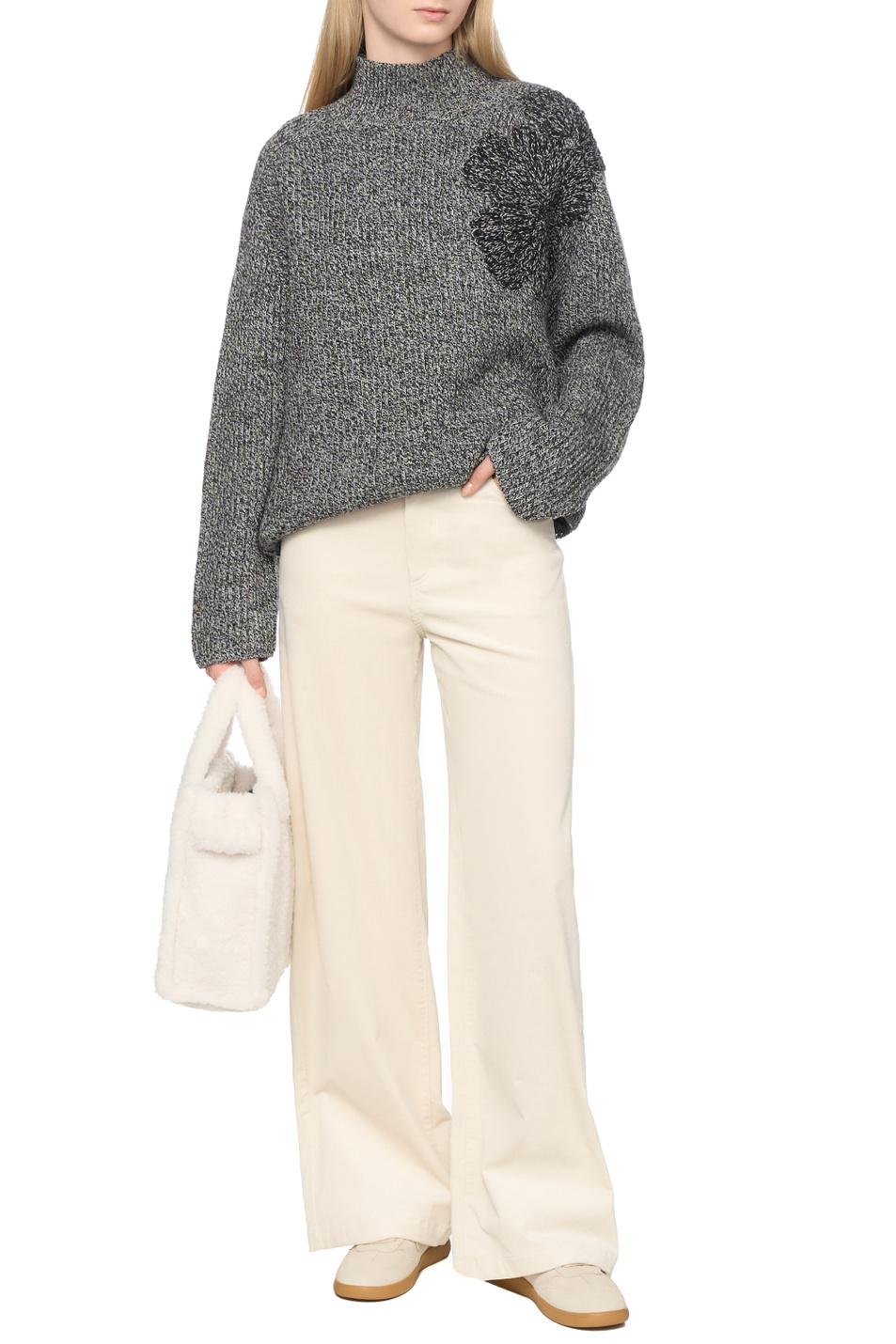 Брюки из вельвета|Основной цвет:Кремовый Женский Liu Jo Брюки из вельвета (цвет ), артикул MF5274T192A | Фото 6