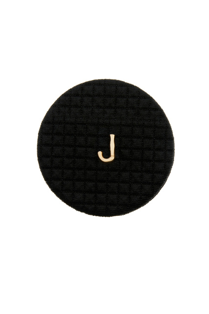 Зеркало карманное с бархатной текстурой и буквой «J»|Основной цвет:Черный|Артикул:985021 | Фото 1