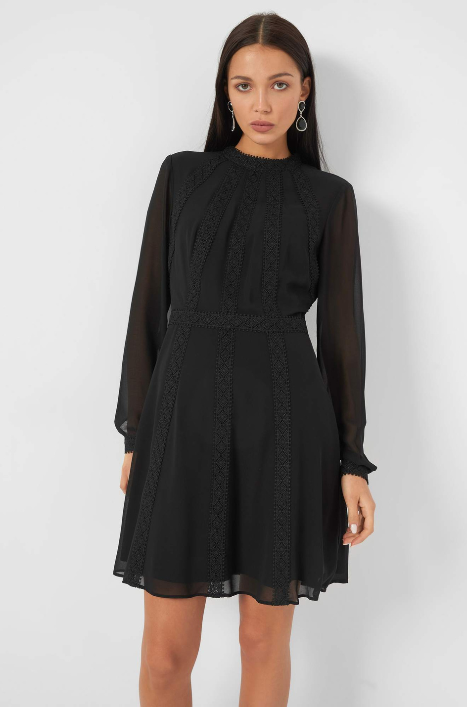 Платье с кружевом|Основной цвет:Черный Женский Orsay Платье с кружевом (цвет ), артикул 467379 | Фото 3
