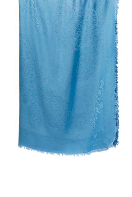 Палантин VALREAS из чистого хлопка с бахромой|Основной цвет:Голубой|Артикул:2355410132 | Фото 2