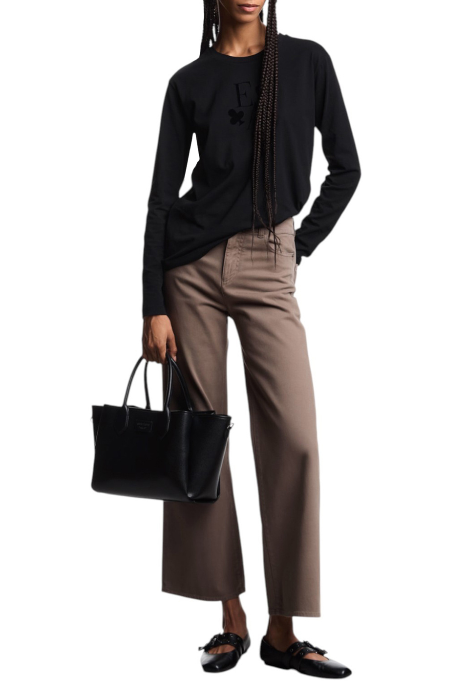 Женский Emporio Armani Лонгслив из хлопка (цвет ), артикул EW002838-AF12597 | Фото 2