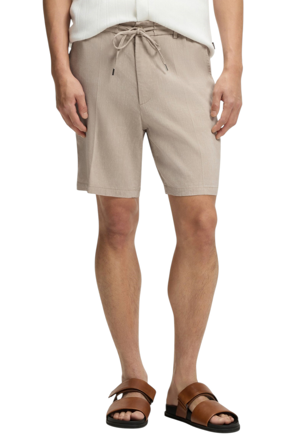 Мужской BOSS Шорты Kane из смесового льна (цвет ), артикул 50557537 | Фото 3