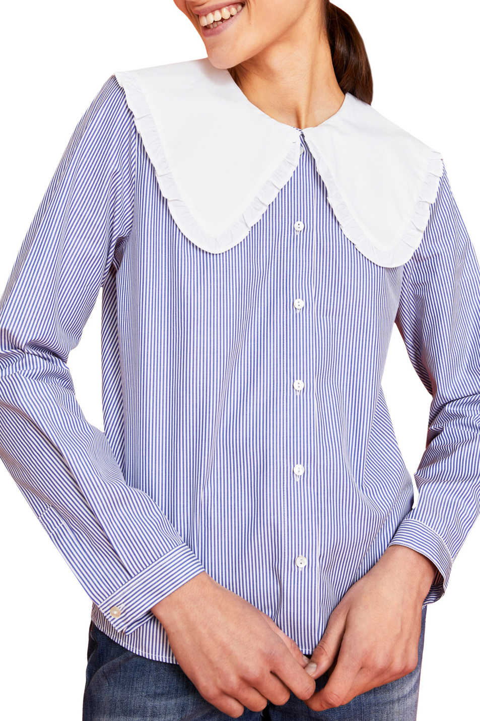 Женский iBLUES Рубашка GOLFO с объемным воротником с рюшами (цвет ), артикул 71110921 | Фото 3