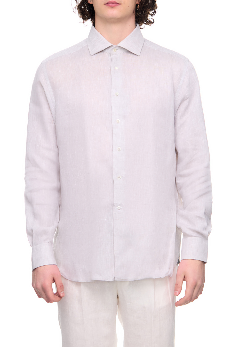 Мужской Corneliani Рубашка из чистого льна (цвет ), артикул 91P100-3111092 | Фото 1