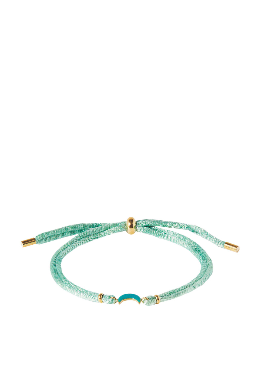 Браслет-шнурок с подвеской|Основной цвет:Зеленый|Артикул:210778 | Фото 1