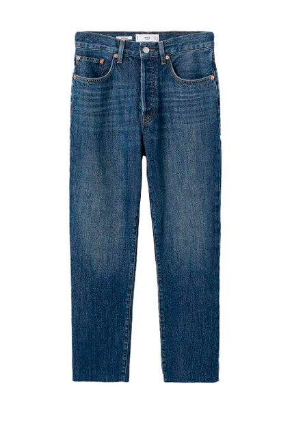 Укороченные джинсы HAVANA с завышенной талией|Основной цвет:Синий|Артикул:27000761 | Фото 1