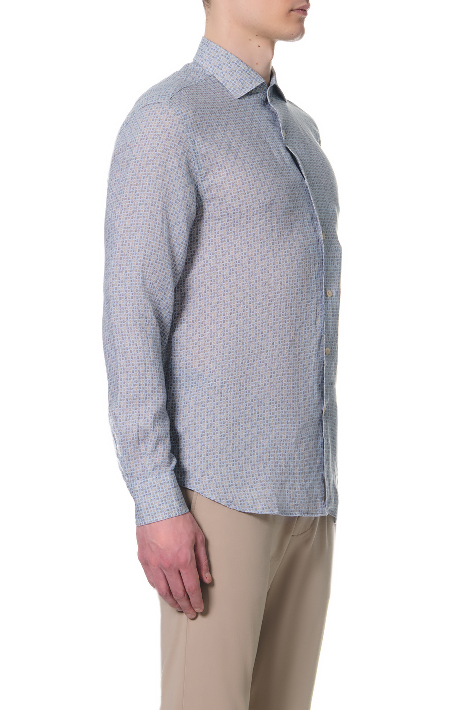 Мужской Corneliani Льняная рубашка с принтом (цвет ), артикул 89P126-2111903 | Фото 3