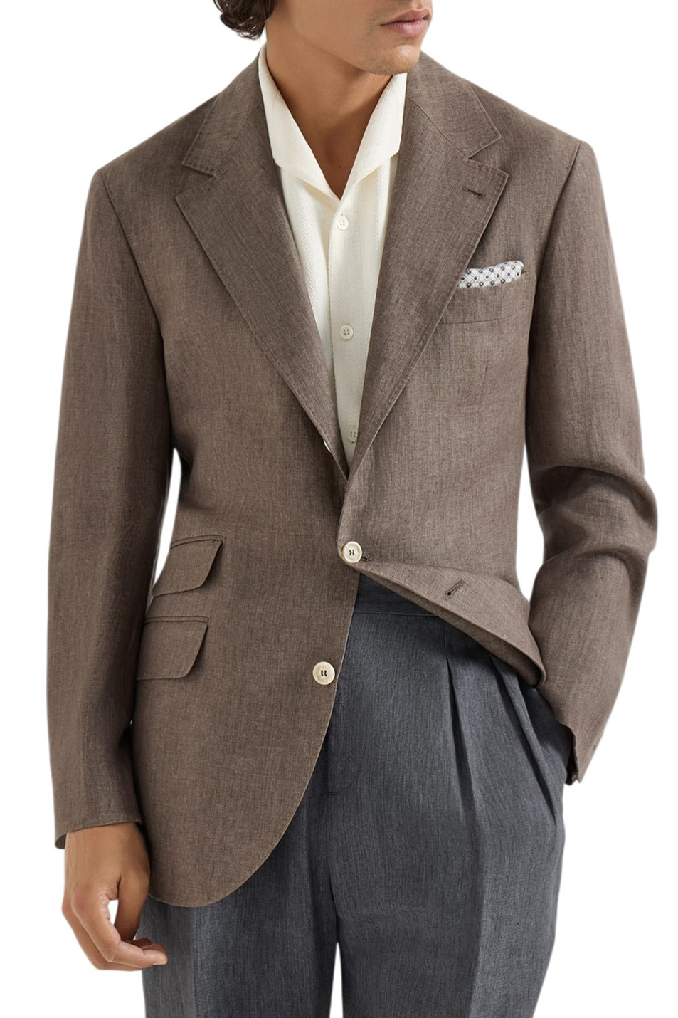 Мужской Brunello Cucinelli Пиджак Cavallo из льна (цвет ), артикул MB4307BWD | Фото 3