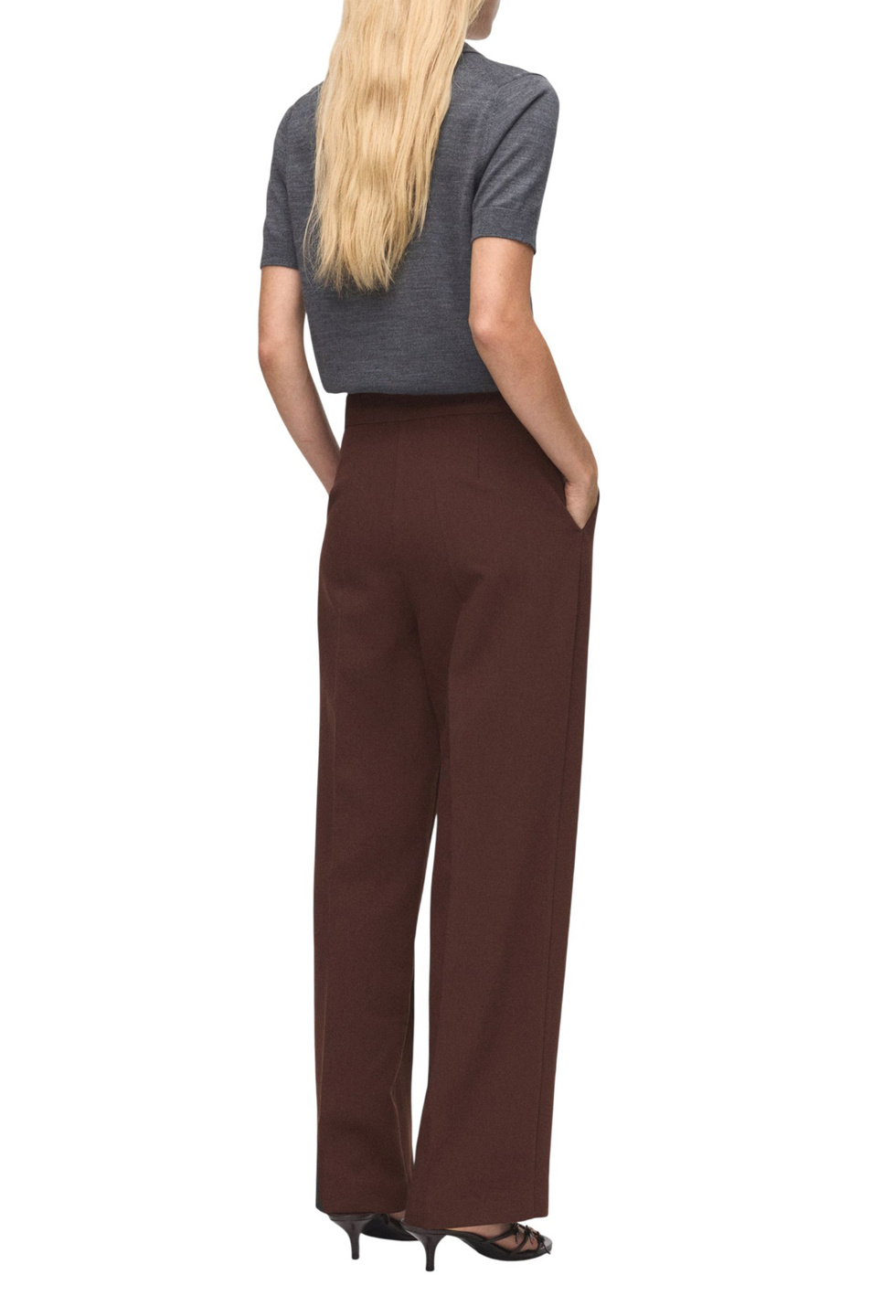 Брюки POL прямого кроя|Основной цвет:Коричневый Женский Mango Брюки POL прямого кроя (цвет ), артикул 17096743 | Фото 4