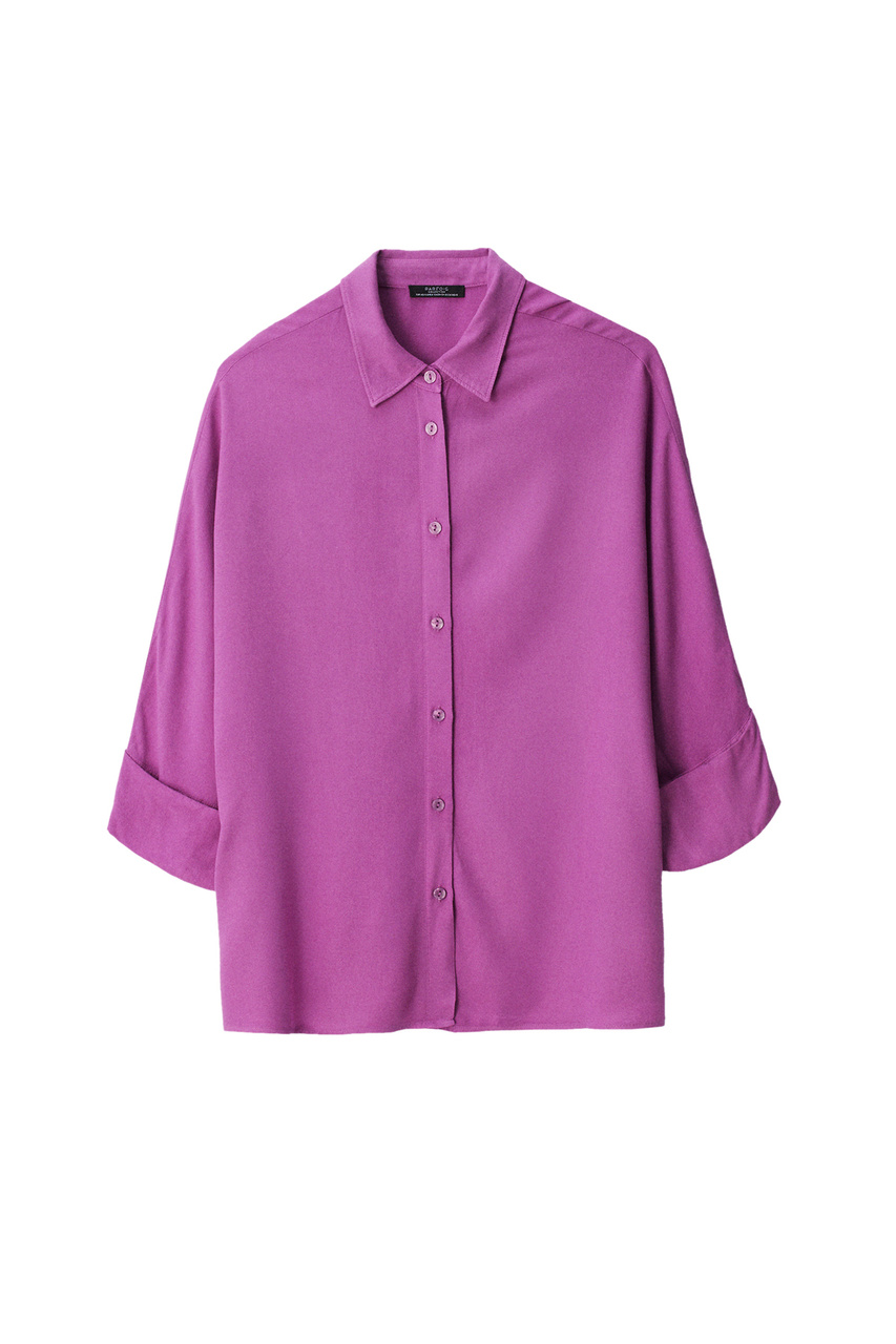 Блузка однотонная|Основной цвет:Фиолетовый|Артикул:218459 | Фото 1