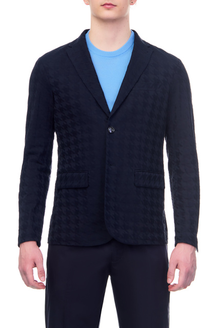 Пиджак из натурального хлопка|Основной цвет:Синий|Артикул:3R1GM1-1JGYZ | Фото 1