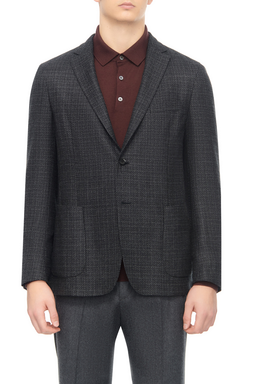 Пиджак из натуральной шерсти|Основной цвет:Серый|Артикул:654720A6-1D7SG0-7R | Фото 1