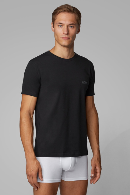 Комплект футболок из эластичного хлопка|Основной цвет:Черный|Артикул:50325405 | Фото 2