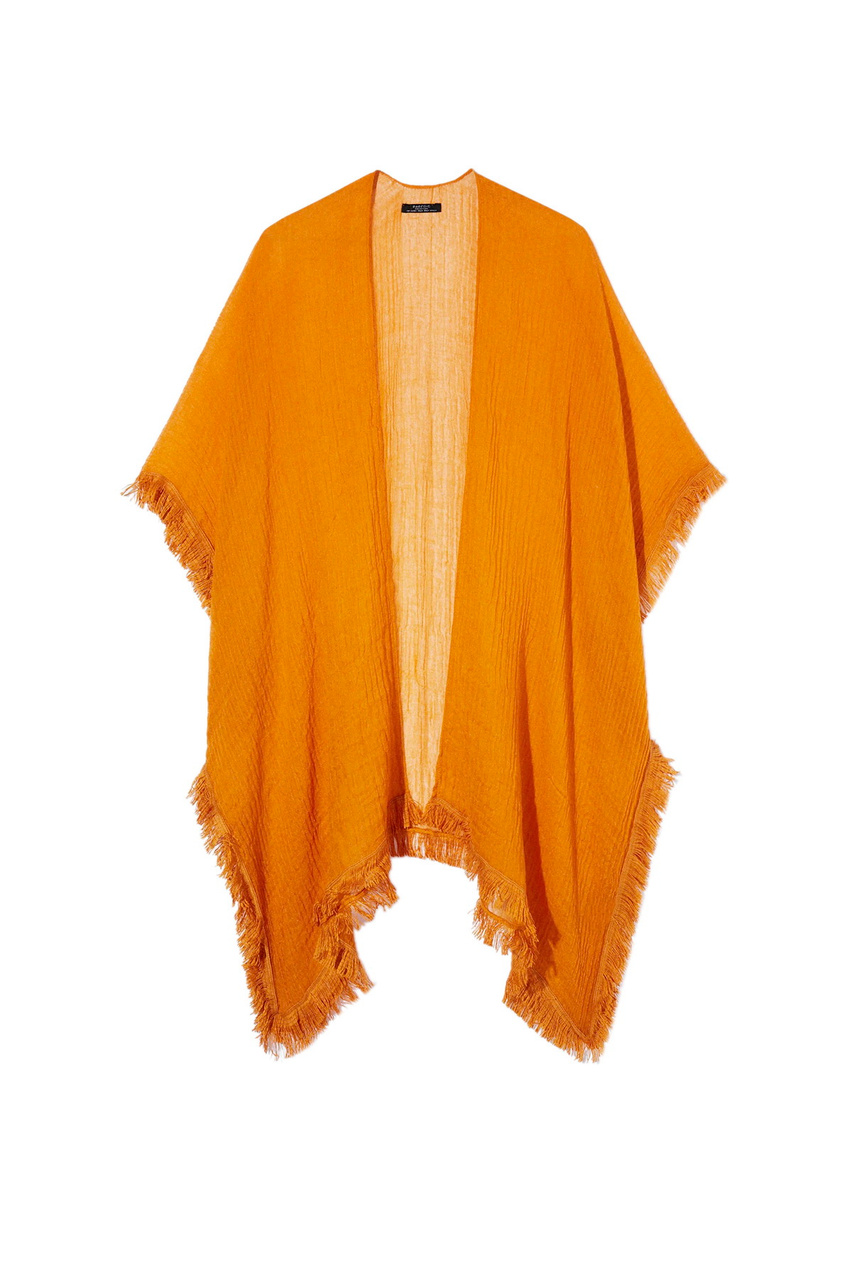 Кимоно с бахромой|Основной цвет:Оранжевый|Артикул:210892 | Фото 1