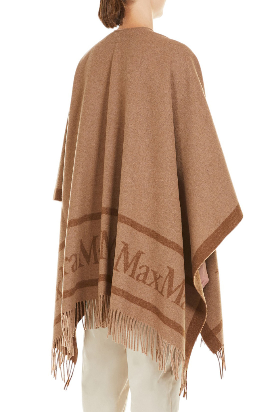 Женский Max Mara Пончо HILDE из натуральной шерсти с бахромой (цвет ), артикул 2524546071 | Фото 4