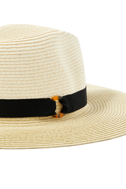 Шляпа с контрастной полосой|Основной цвет:Кремовый|Артикул:991000 | Фото 2