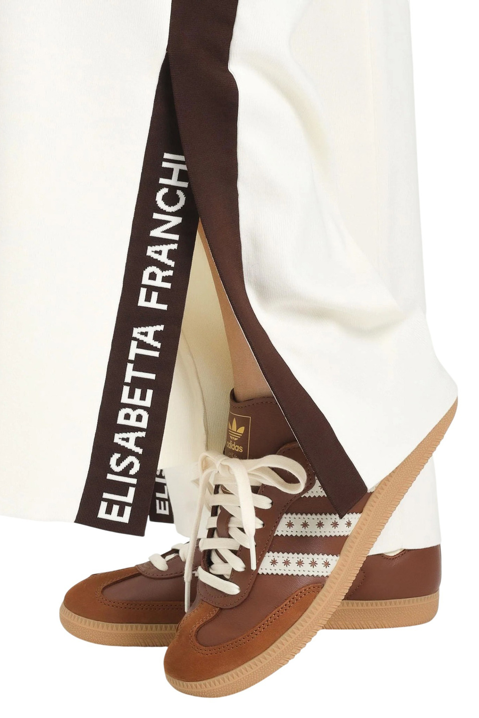 Женский Elisabetta Franchi Брюки-палаццо с лампасами (цвет ), артикул KP69S56E2 | Фото 6