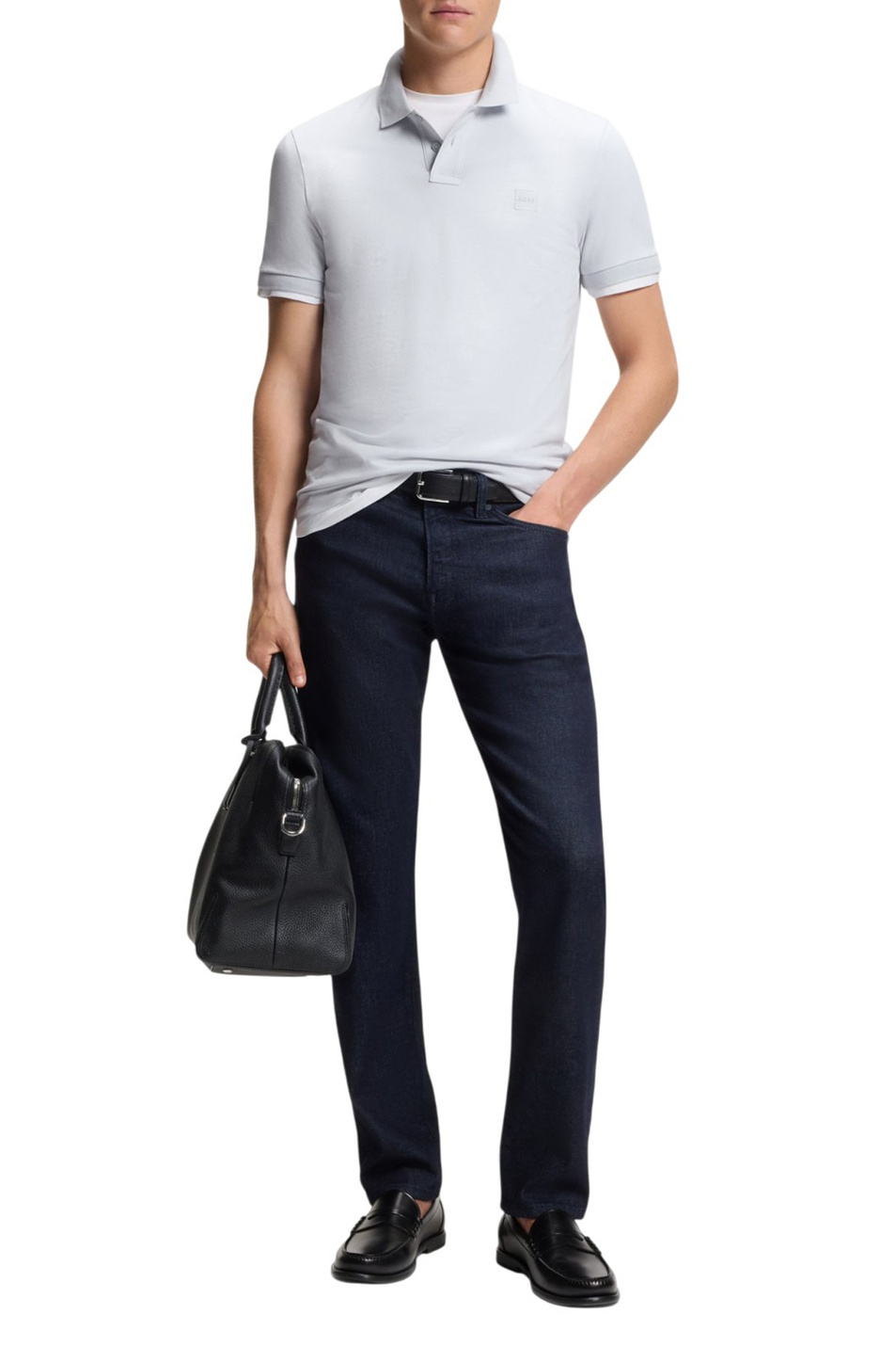 Мужской BOSS Поло из эластичного хлопка с логотипом (цвет ), артикул 50507803 | Фото 2