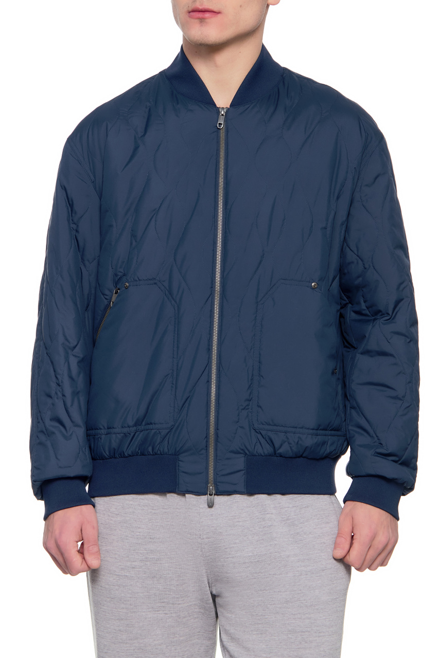 Куртка с карманами на молнии|Основной цвет:Синий|Артикул:VZ023-ZZ020-B07 | Фото 1