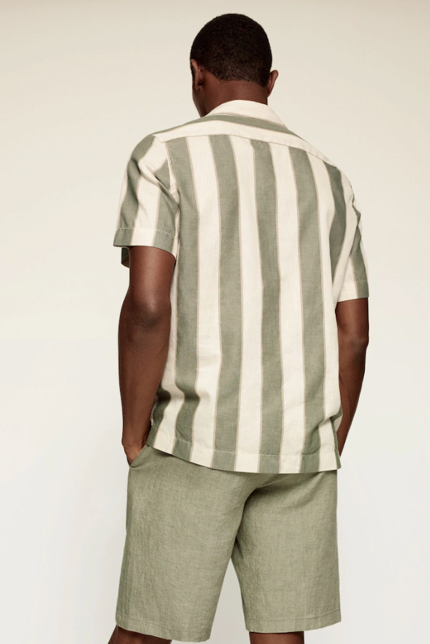 Mango Man Рубашка с коротким рукавом FANNY из смесового хлопка и льна (цвет ), артикул 87055653 | Фото 4