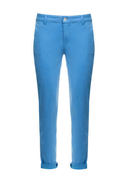 Однотонные брюки с отворотом|Основной цвет:Голубой|Артикул:920977-19061 | Фото 1