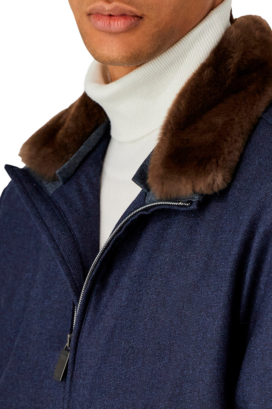Canali Куртка из шерсти на молнии со съемным меховым воротником (цвет ), артикул O40658SG02542 | Фото 5