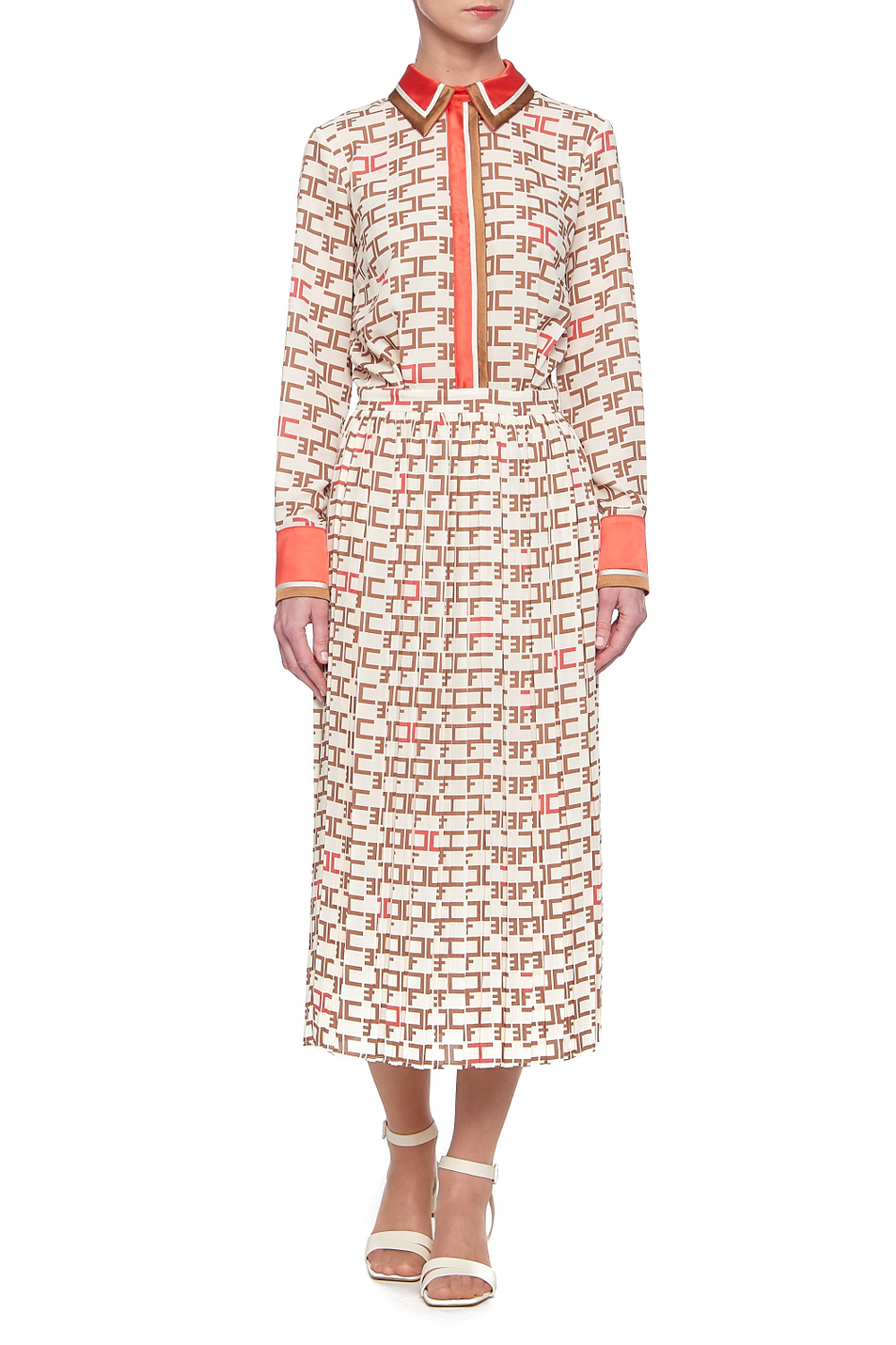 Elisabetta Franchi Платье-рубашка с контрастными манжетами и воротником (цвет ), артикул AB99806E2 | Фото 1