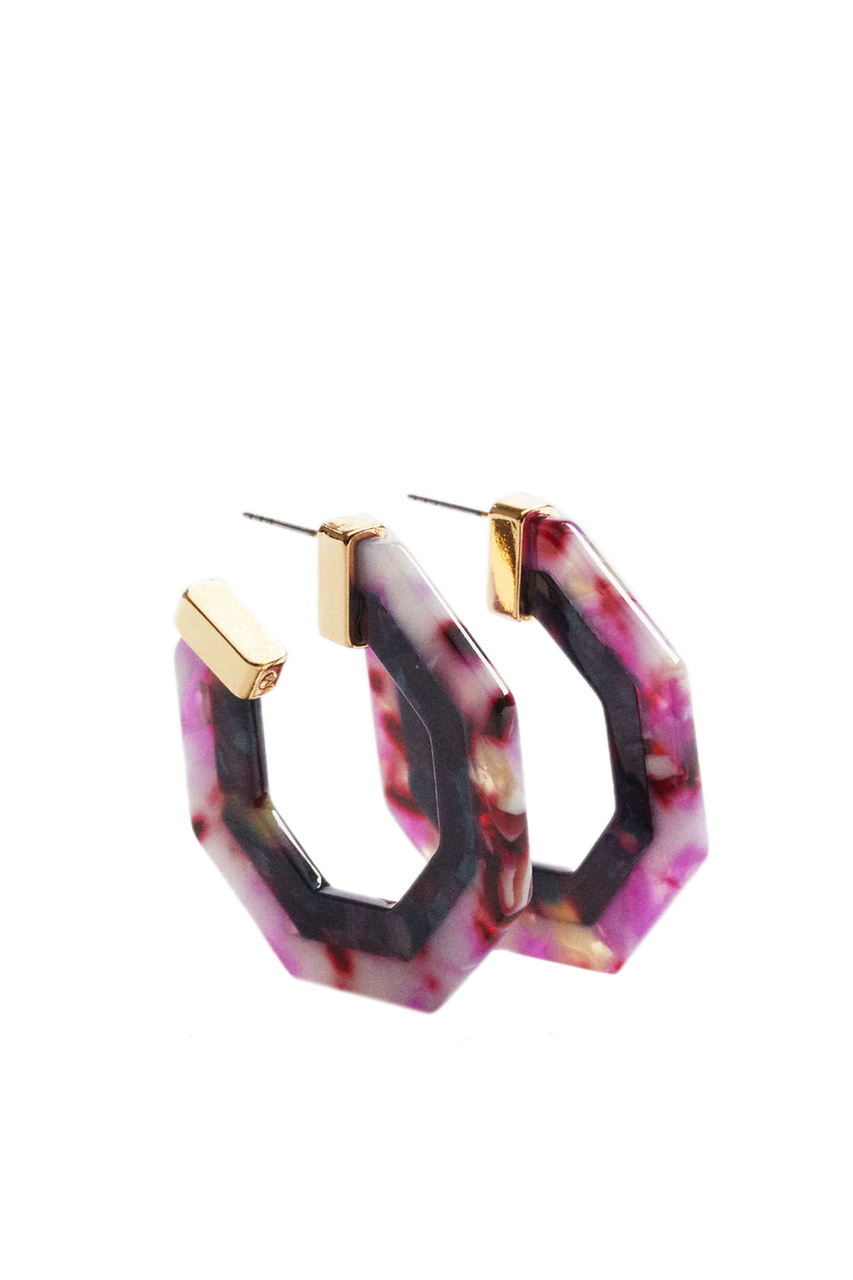 Серьги-гвоздики с покрытием из смолы|Основной цвет:Разноцветный|Артикул:193371 | Фото 1