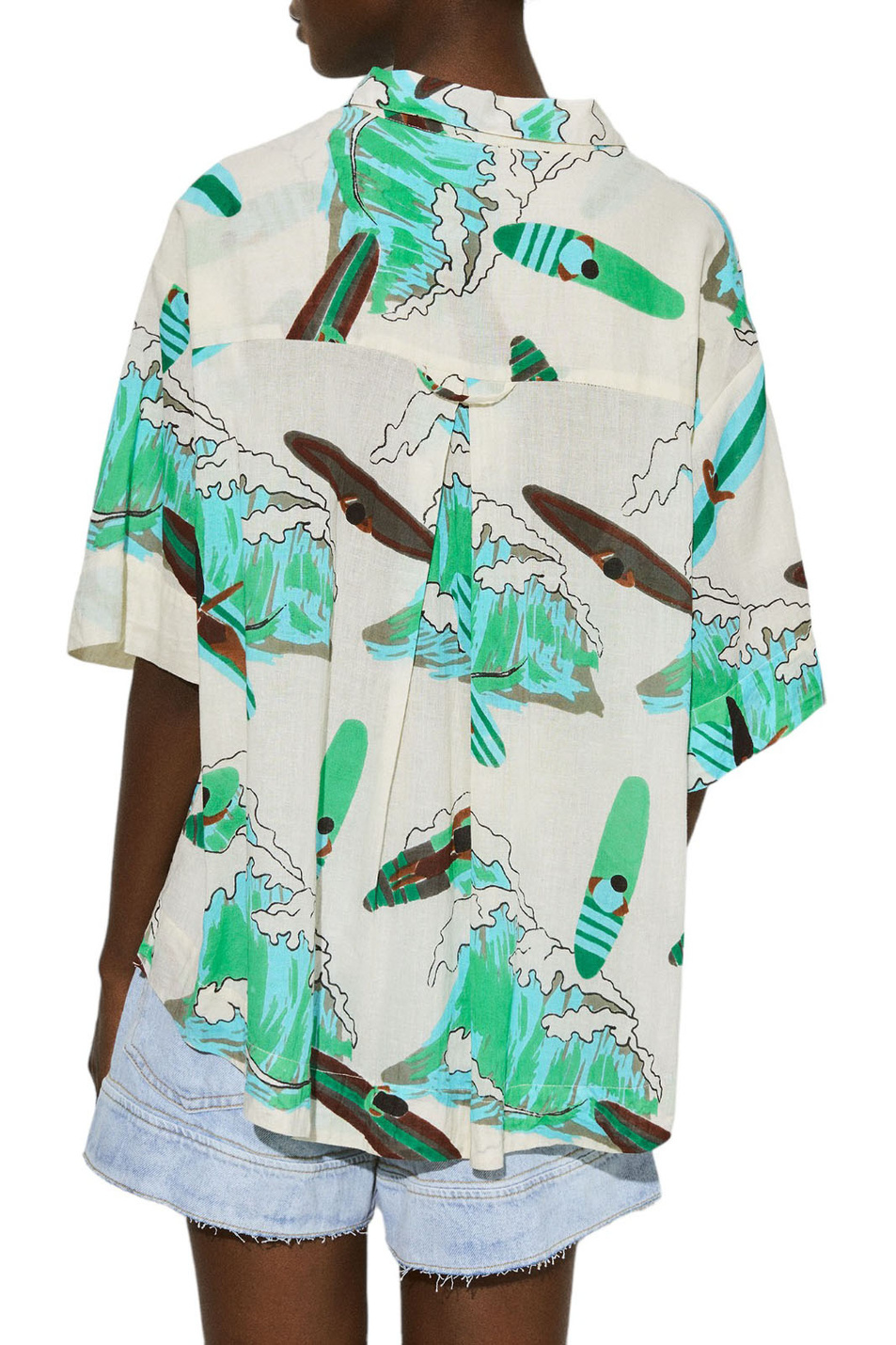 Женский Parfois Рубашка из натурального хлопка с принтом (цвет ), артикул 210903 | Фото 5