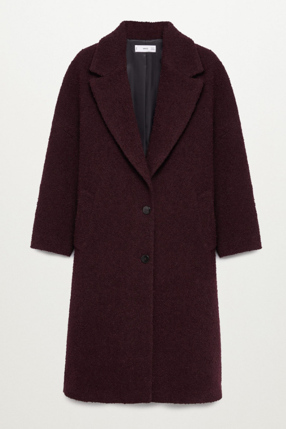 Фактурное пальто FRUITA из смесовой шерсти|Основной цвет:Бордовый|Артикул:87980545 | Фото 1