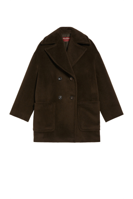 Пальто GELADA из натуральной шерсти с широкими лацканами|Основной цвет:Коричневый|Артикул:60860423 | Фото 1