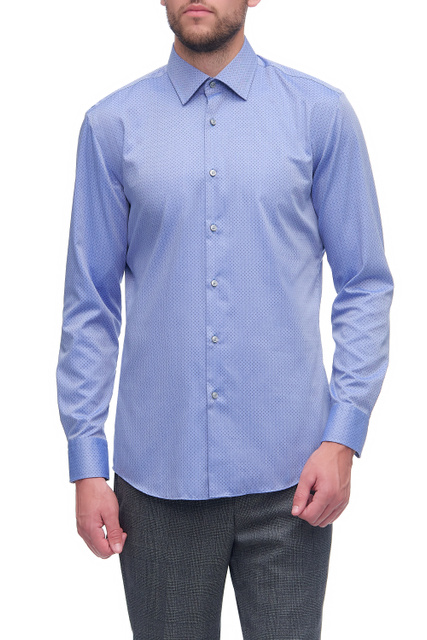 Рубашка из натурального хлопка|Основной цвет:Голубой|Артикул:50459874 | Фото 1